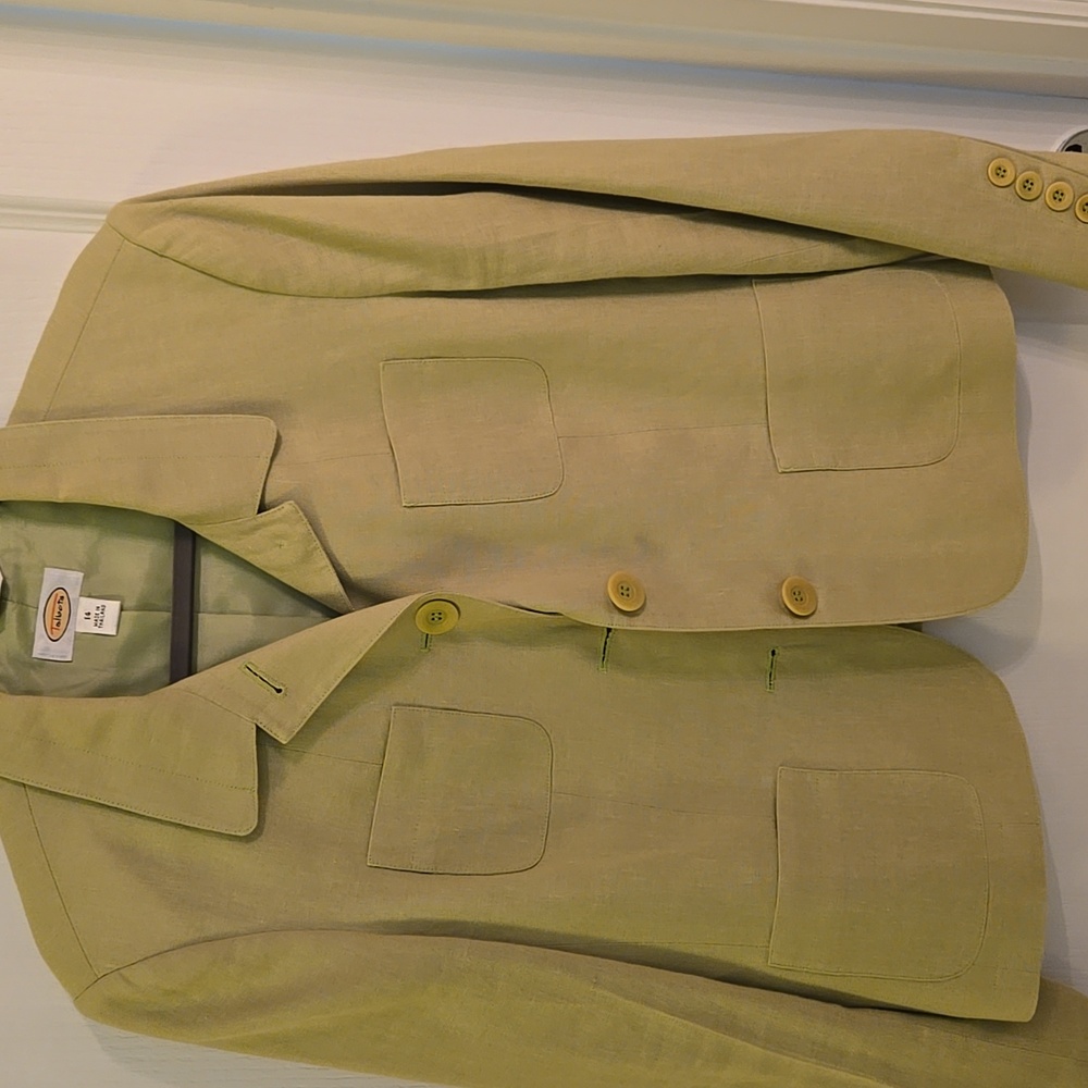 Talbots Green Irish Linen Blazer